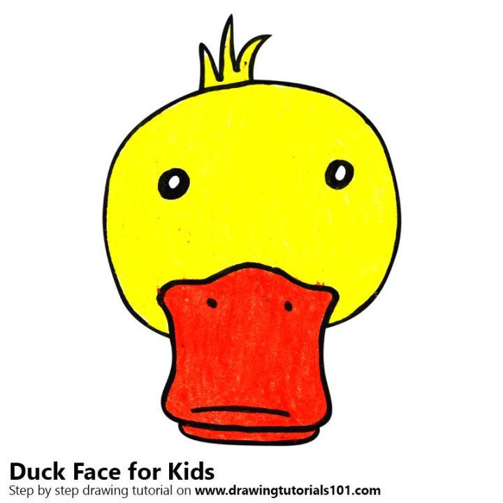 How to Draw a Duck Face for Kids
