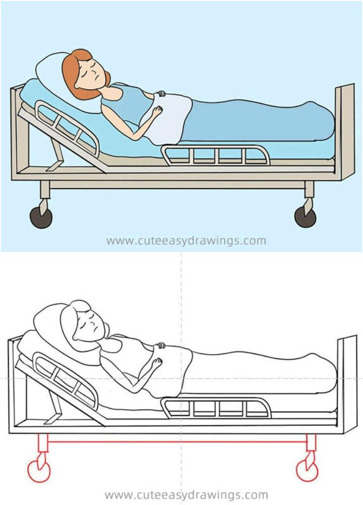 How to Draw a Patient in a Hospital Bed
