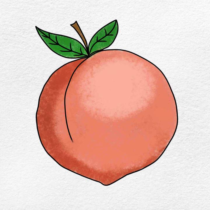 How to Draw a Peach Step By Step