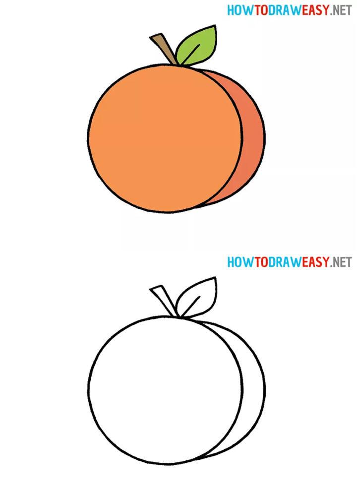 How to Draw a Peach for Kids