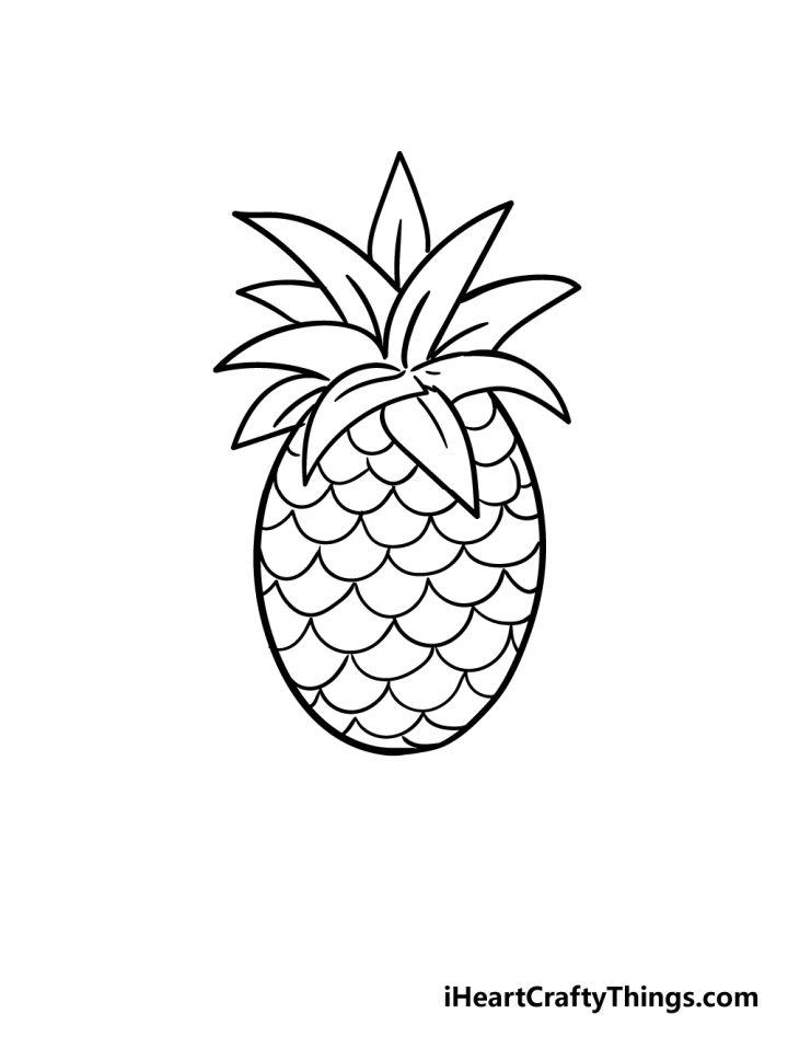 25 Easy Pineapple Drawing Ideas - How to Draw a Pineapple