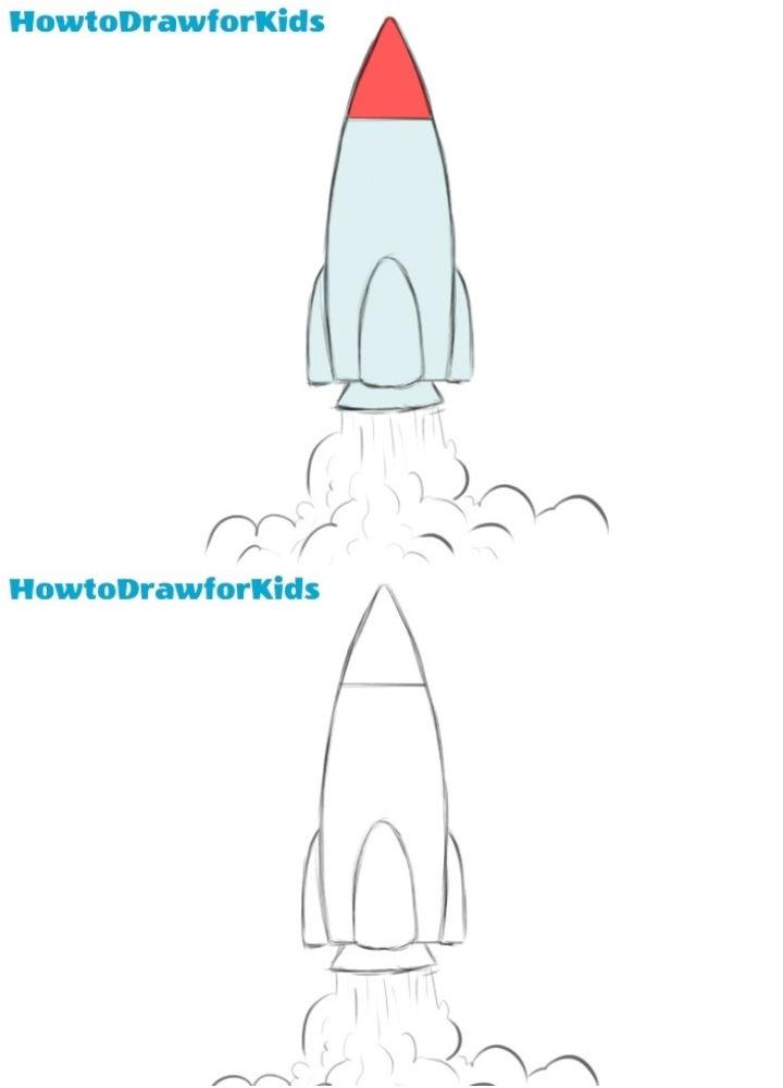 How to Draw a Rocket for Kids