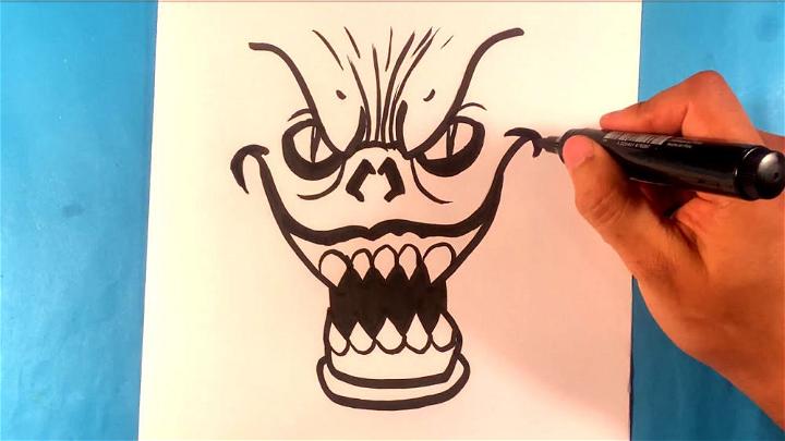 How to Draw a Scary Monster Face