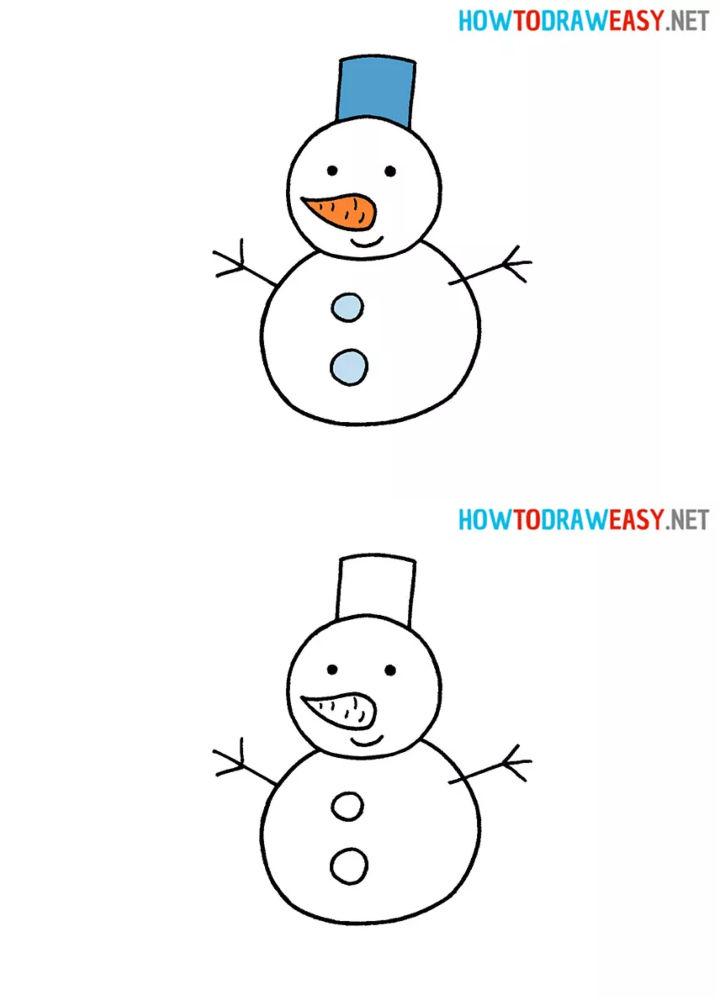 How to Draw a Snowman for Kids