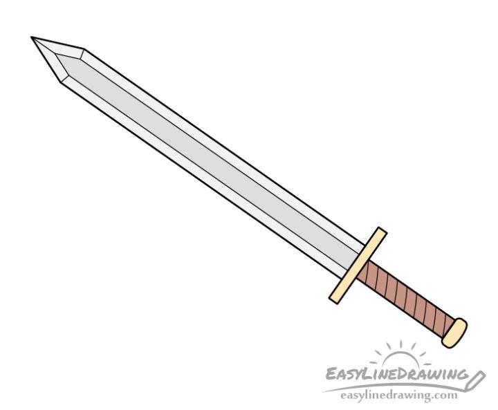 How to Draw a Sword Step by Step