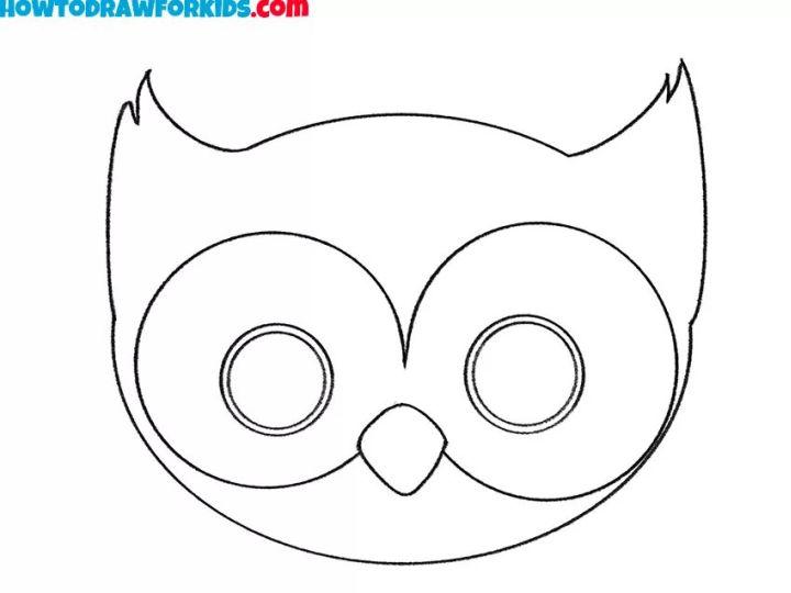 cute owl face drawing