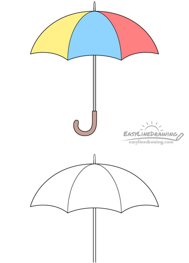 How to Draw an Umbrella Easy - YouTube