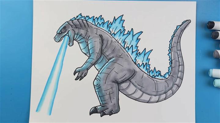 How to Draw and Color Godzilla