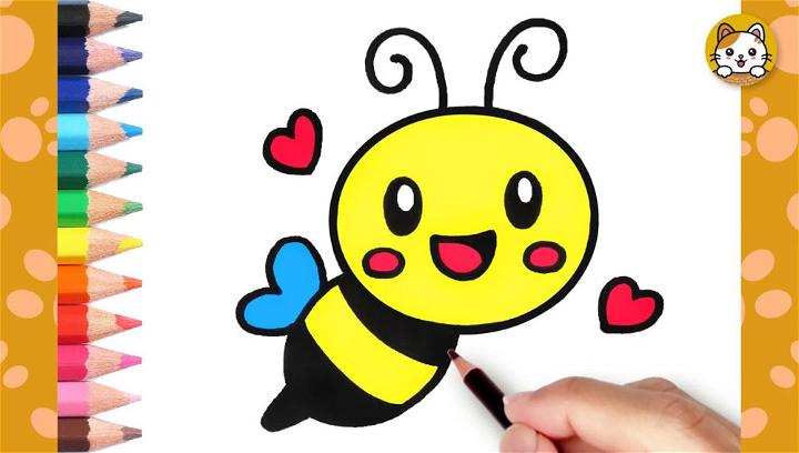 Kawaii Cute Honey Bee Drawing