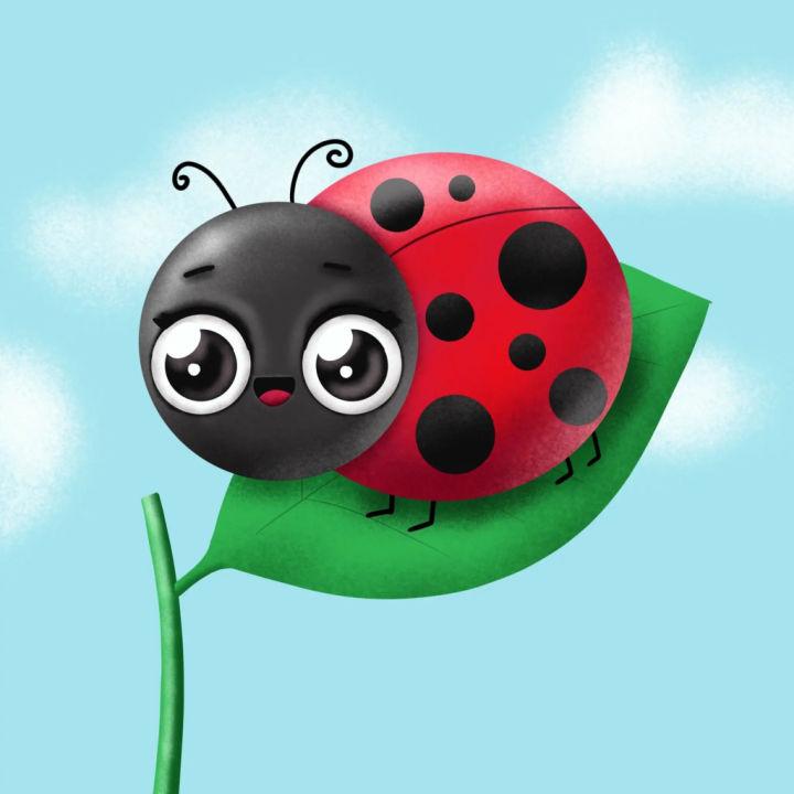 Ladybug On Leaf Drawing