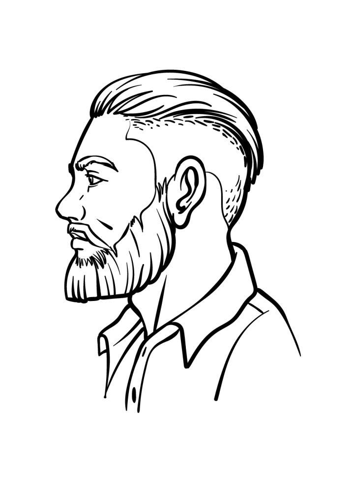 Male Side Profile Drawing