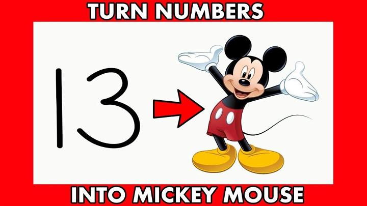 Mickey Mouse from Numbers 13 for Beginners