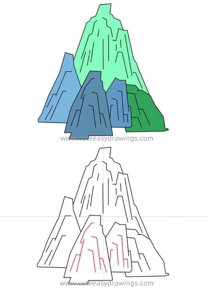 Mountain Drawing for Preschoolers
