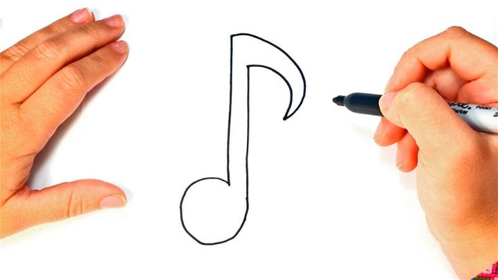 Musical Note Step by Step Drawing