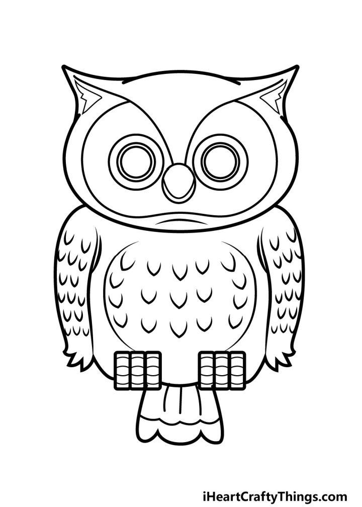 easy owl drawings for kids