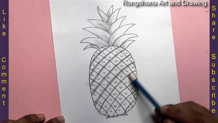 How how to draw a pineapple step by step with pencil shading  YouTube