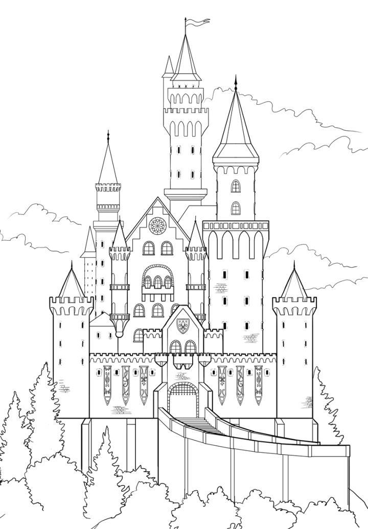 Realistic Castle Drawing