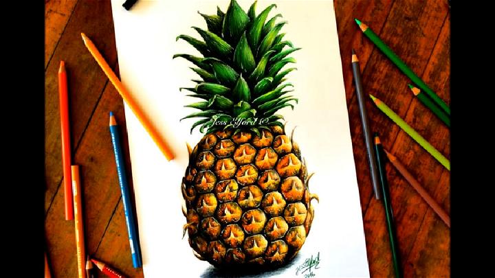 Realistic Pineapple Speed Drawing