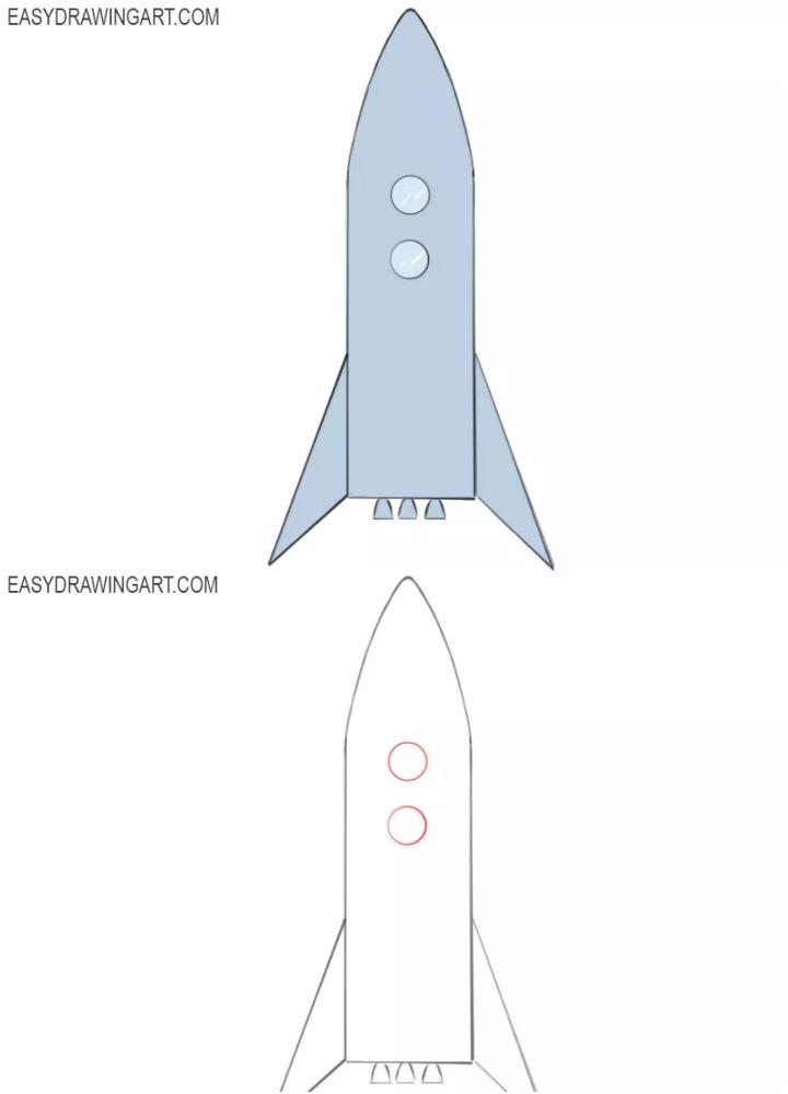 Rocket Sketch Drawing
