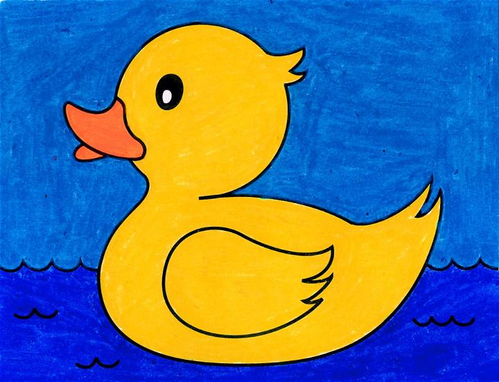 25 Easy Duck Drawing Ideas How To Draw A Duck Blitsy   Rubber Duck Drawing 