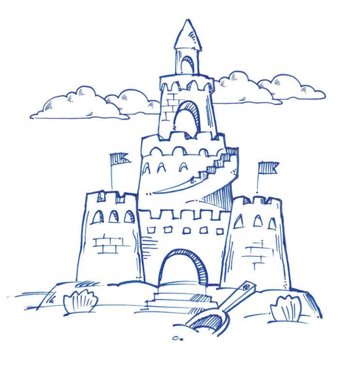 Sand Castle Drawing