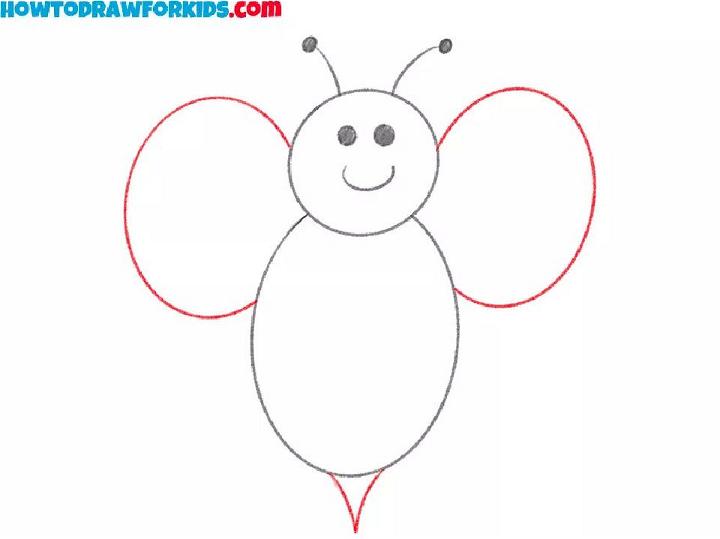 Simple Bee Drawing for Kindergarten