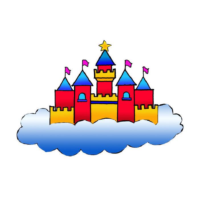 Simple Castle Drawing with Colored