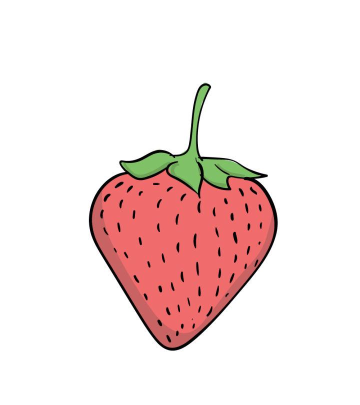 Simple Strawberry Drawing