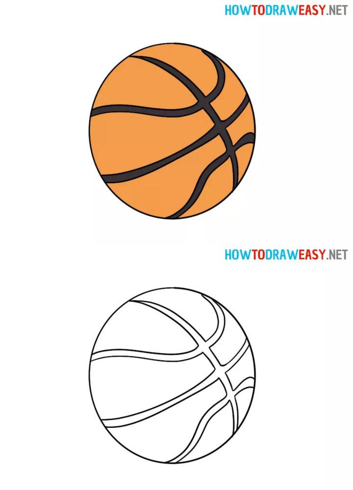 Simple Way to Draw a Basketball