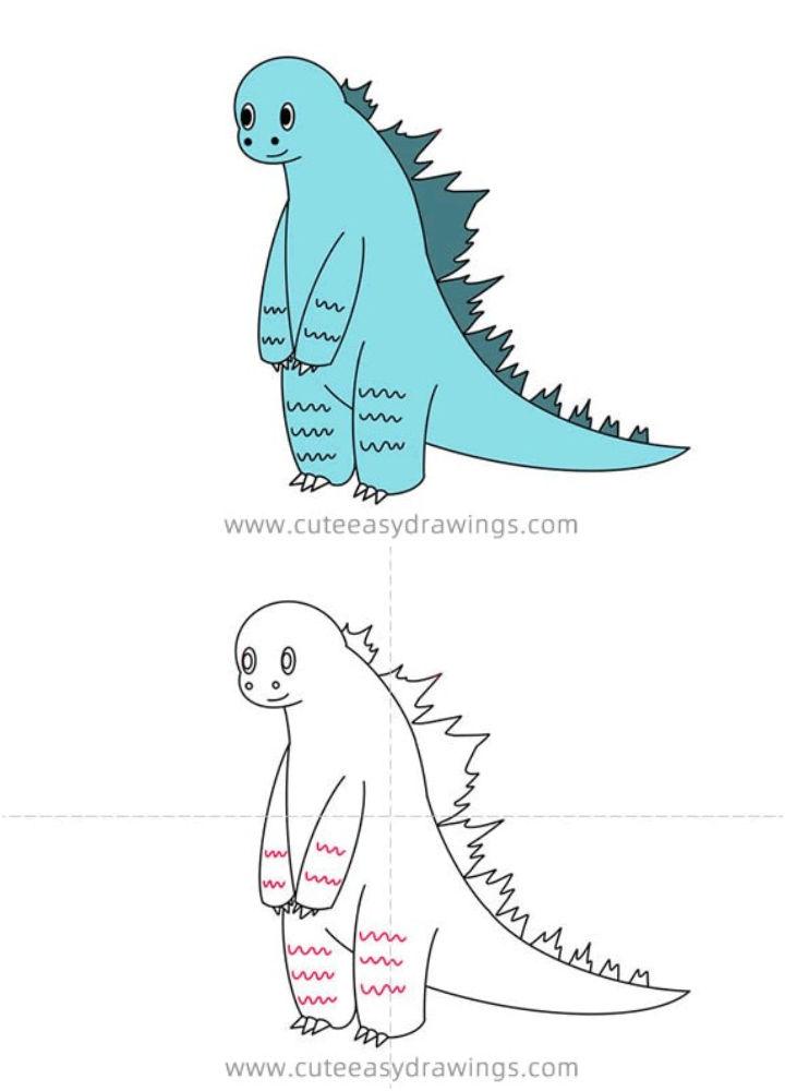 Simple and Fun Godzilla Drawing