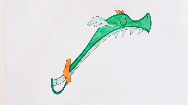 Sleeping Dragon Sword Drawing