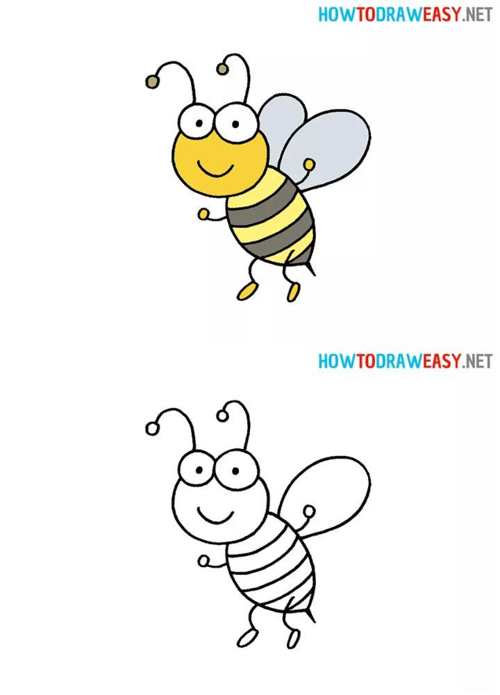 Small Bee Drawing for Kids