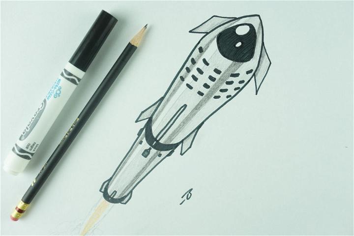 Space Rocket Drawing