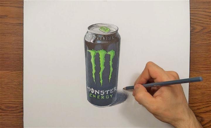 Speed Drawing a Monster Energy Drink Can