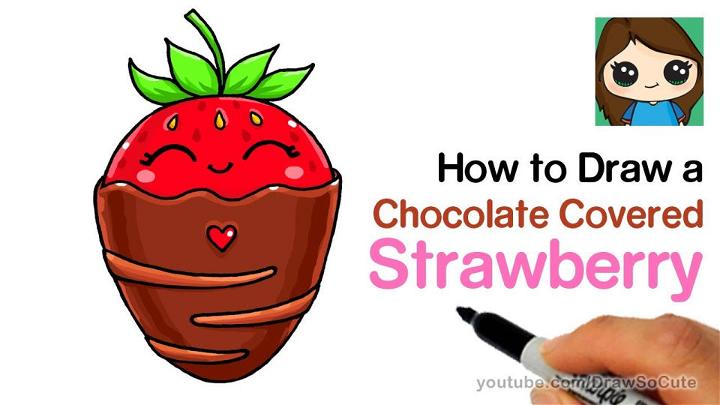 vector Kawaii strawberry with face. Funny fruit, cute and simple doodle  style drawing Stock Vector Image & Art - Alamy