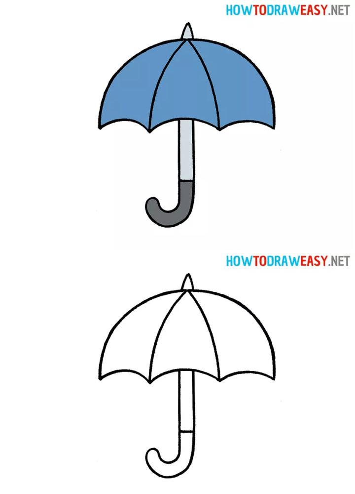 Cartoon Girl with Umbrella coloring page | Free Printable Coloring Pages