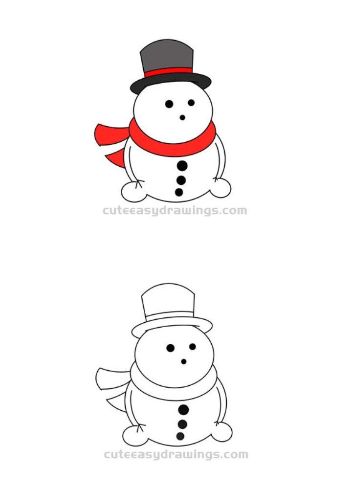 Walking Cartoon Snowman Drawing