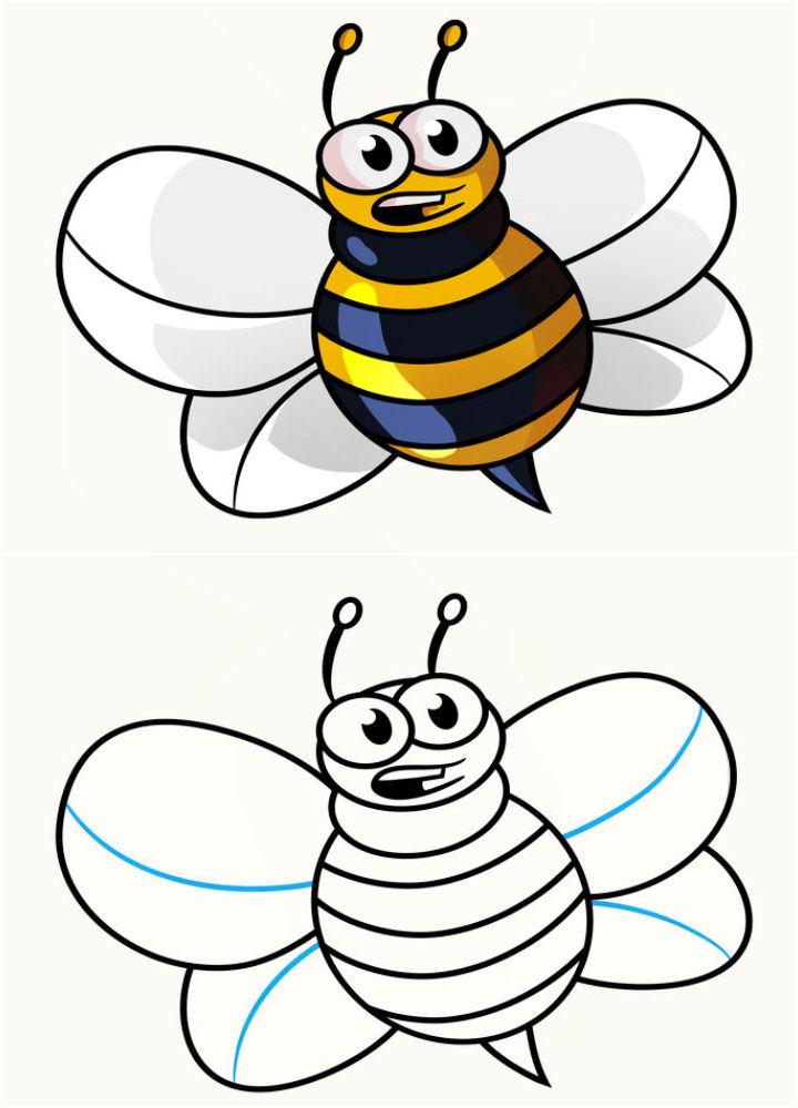 Wonderful Cartoon Bee Drawing
