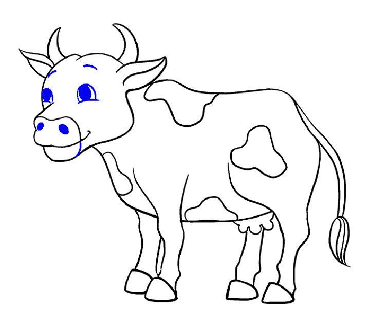 Wonderful Cow Drawing with Easy Steps