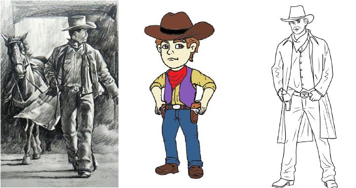 25 Easy Cowboy Drawing Ideas - How to Draw a Cowboy