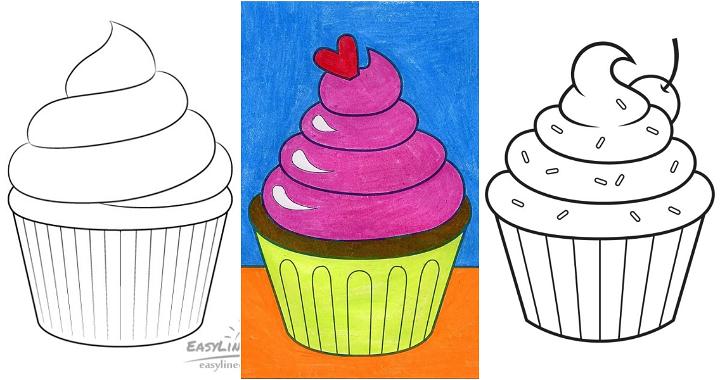 20 Easy Cupcake Drawing Ideas - How to Draw a Cupcake