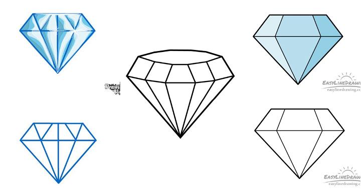 25 Easy Diamond Drawing Ideas - How to Draw a Diamond