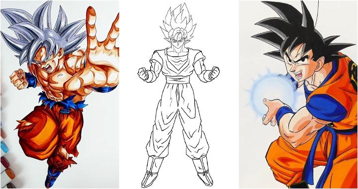 How To Draw Goku (Ultra Instinct) | Step By Step | Dragon Ball - YouTube