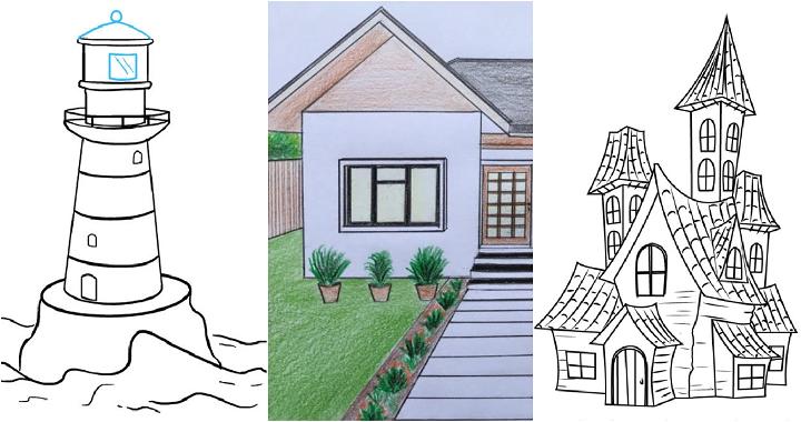 Heart in a bungalow house drawing black and white on Craiyon-saigonsouth.com.vn