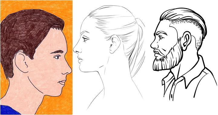 easy side profile drawing ideas tutorials