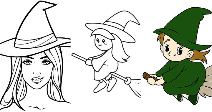 20 Easy Witch Drawing Ideas - How To Draw A Witch