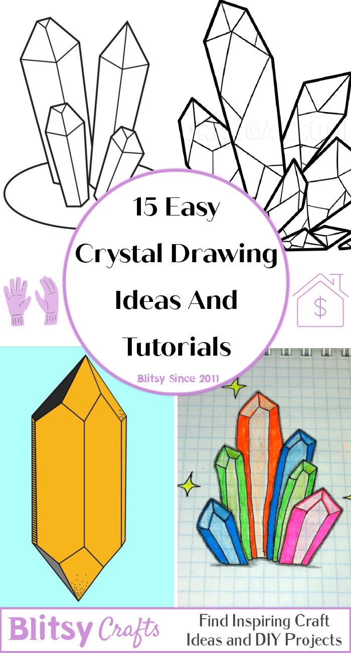 15 easy crystal drawing ideas - how to draw crystals