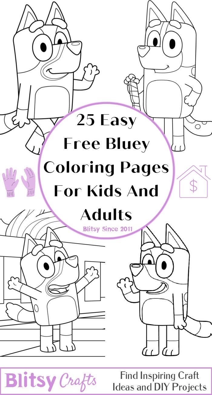 25 Easy and Free Bluey Coloring Pages for Kids and Adults - Cute Bluey Coloring Pictures and Sheets Printable