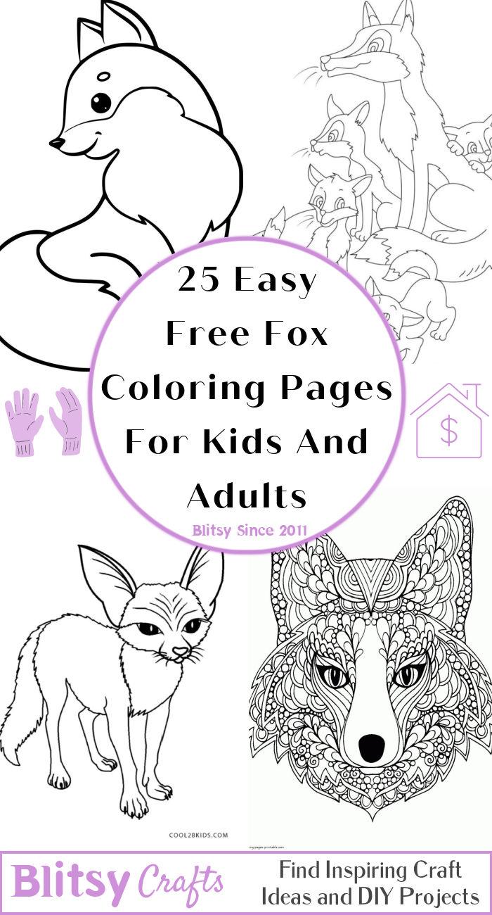 25 Free Fox Coloring Pages for Kids and Adults - Printable Fox Coloring Pages