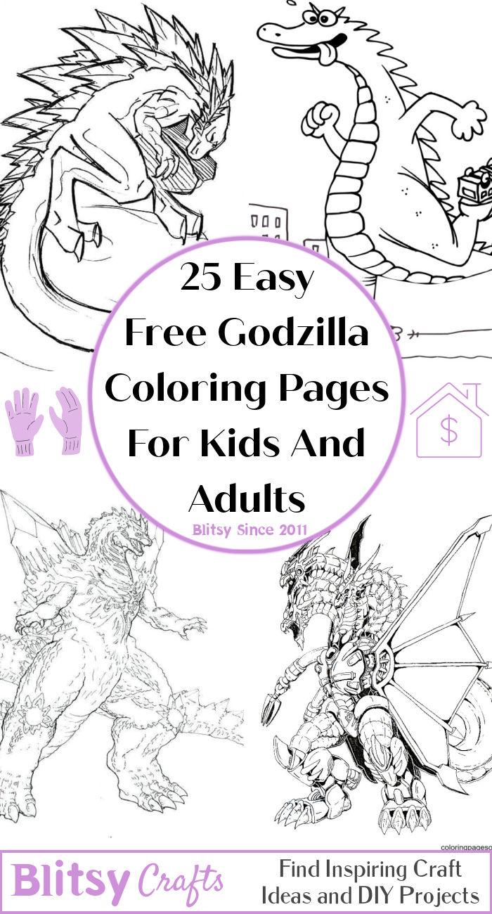 25 Easy and Free Godzilla Coloring Pages for Kids and Adults - Cute Godzilla Coloring Pictures and Sheets Printable